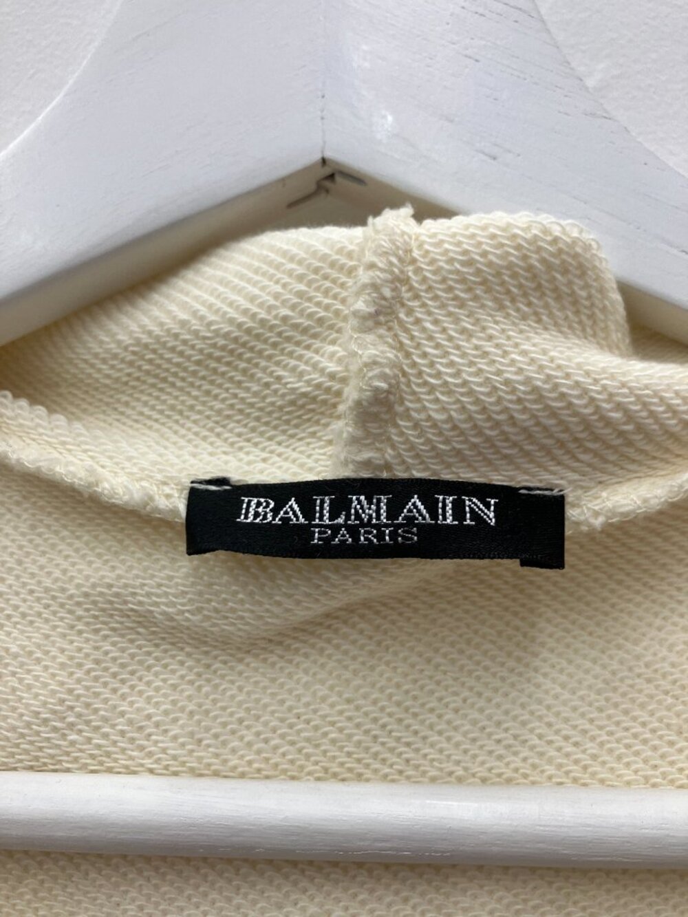 Balmain Unisex Sleeveless Hoodie - Cream - Large - Picture 2 of 4